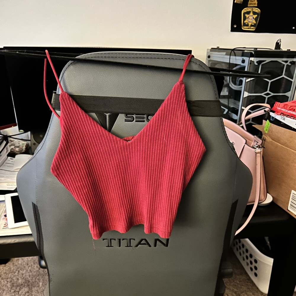 Dark red crop top